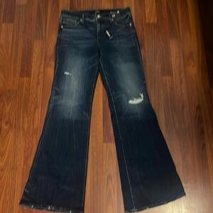 Express Dark Blue Flare Jeans NWT